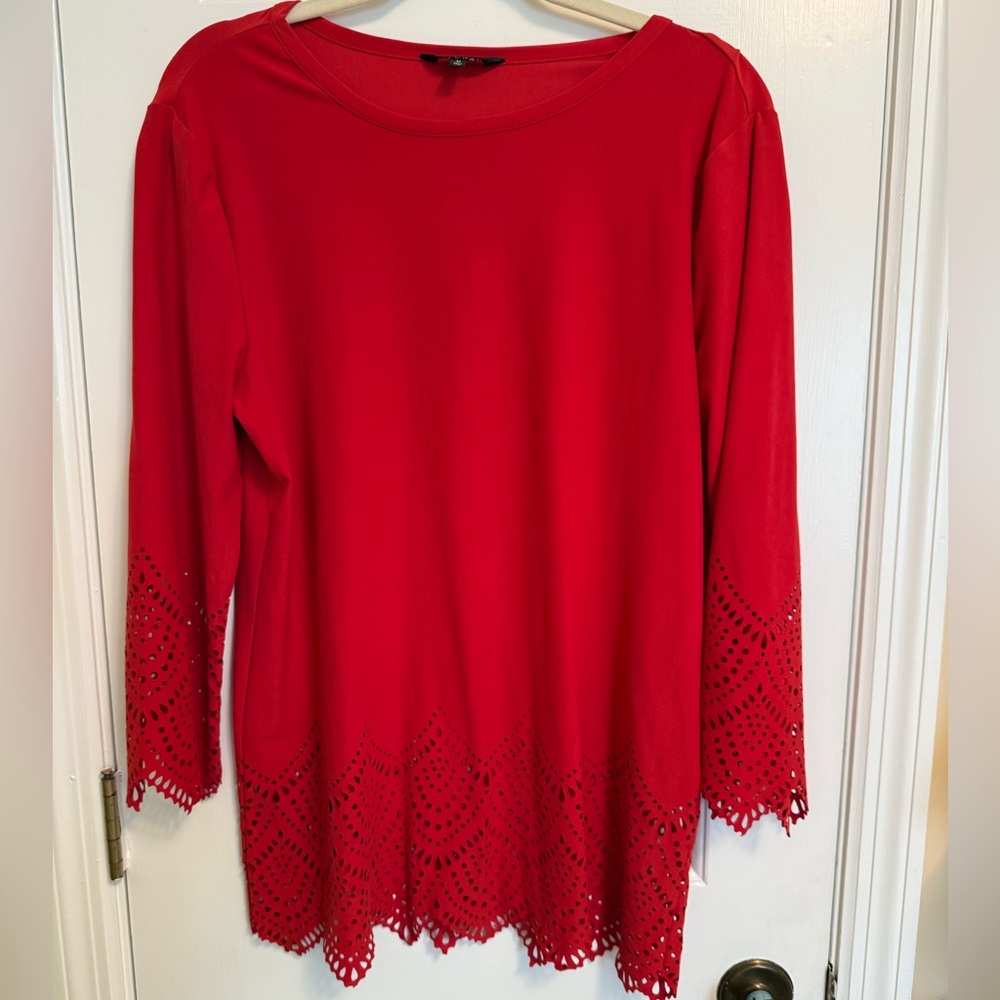 Beautiful red top with cut outs